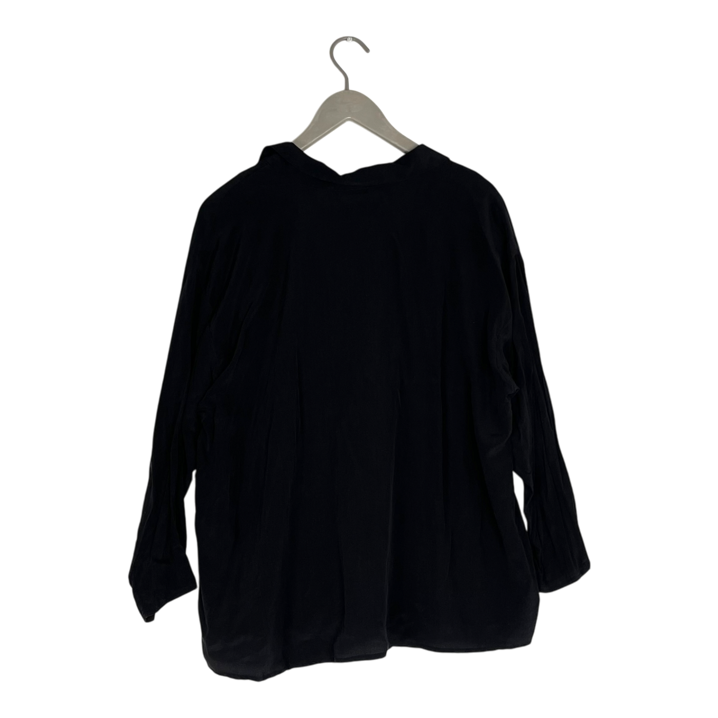 R-Collection silk shirt, black | woman XXL