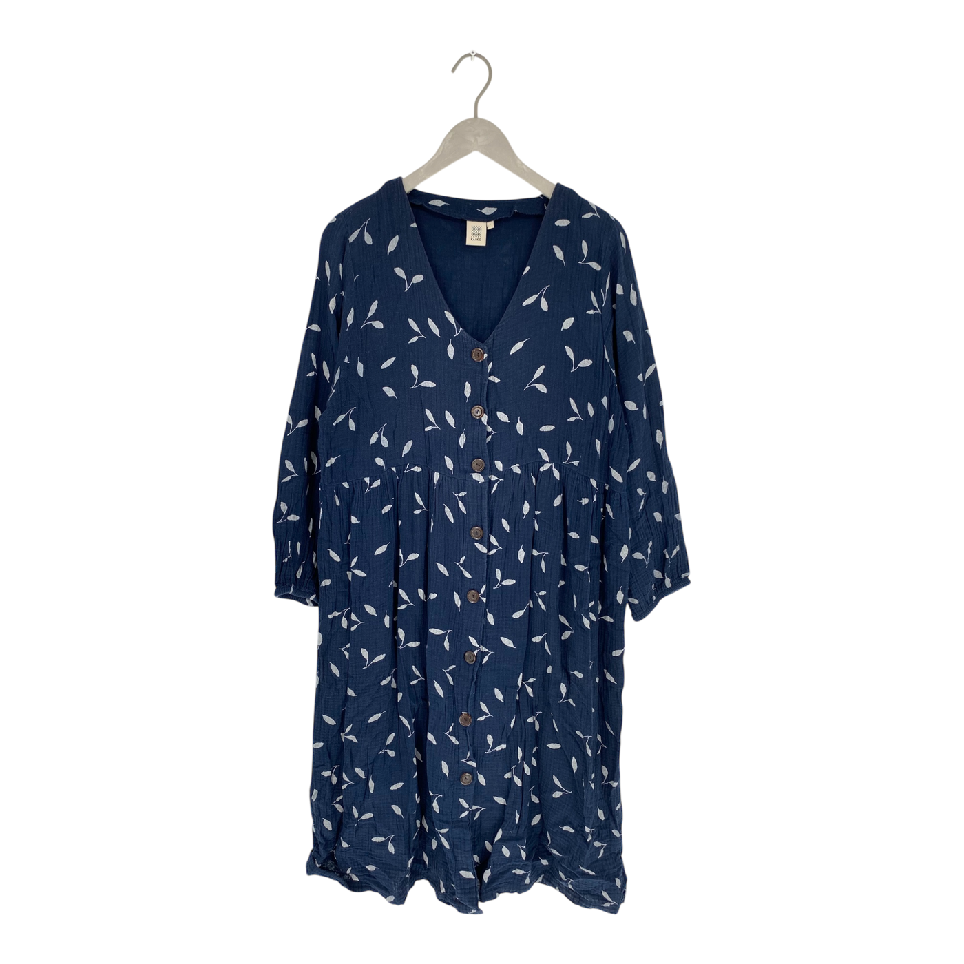 Kaiko muslin button dress, indigo wind | woman L