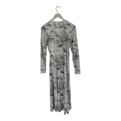 Papu belted wrap dress, grey print | woman S