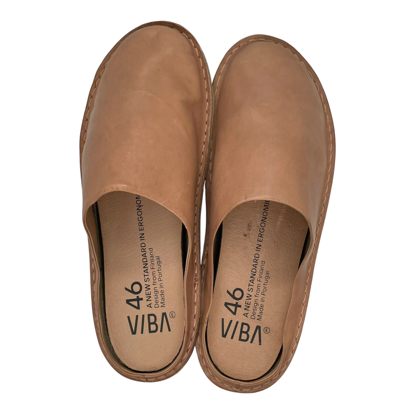 VIBAe Roma leather slippers, fawn tan | 46