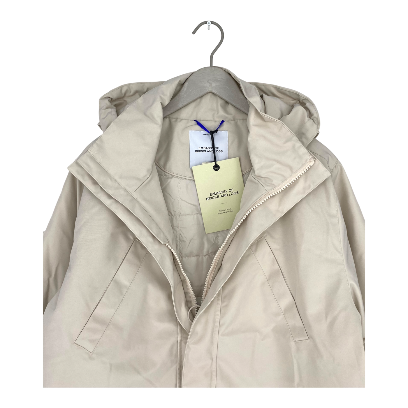 Embassy of Bricks and Logs hondo parka jacket, beige | unisex L