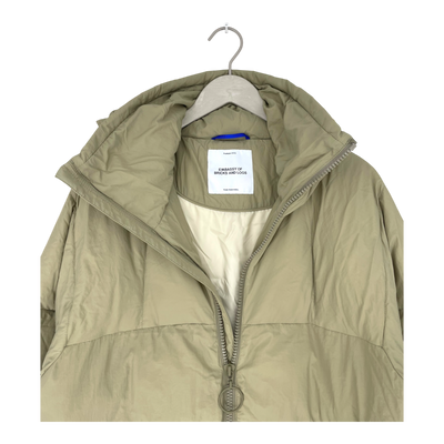 Embassy of Bricks and Logs asan puffer jacket, sage green | unisex L