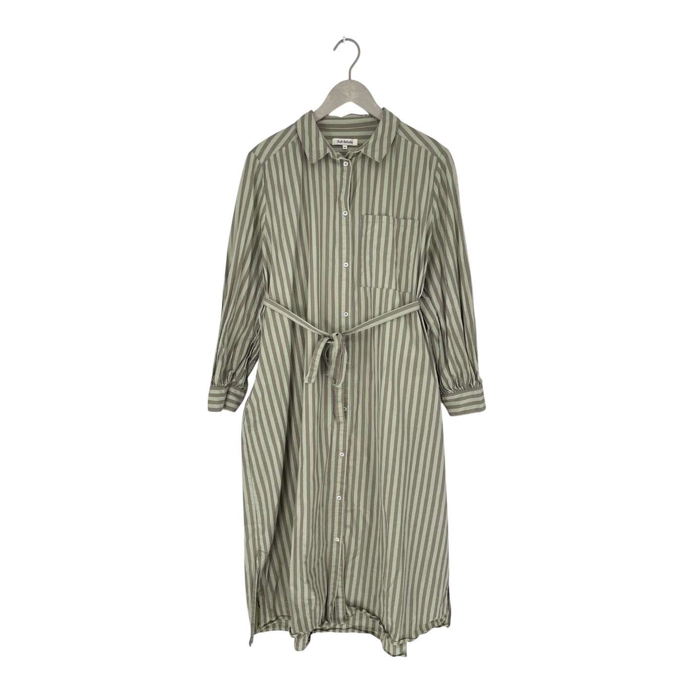 Soft Rebels sutton midi dress, green stripes | woman XXL