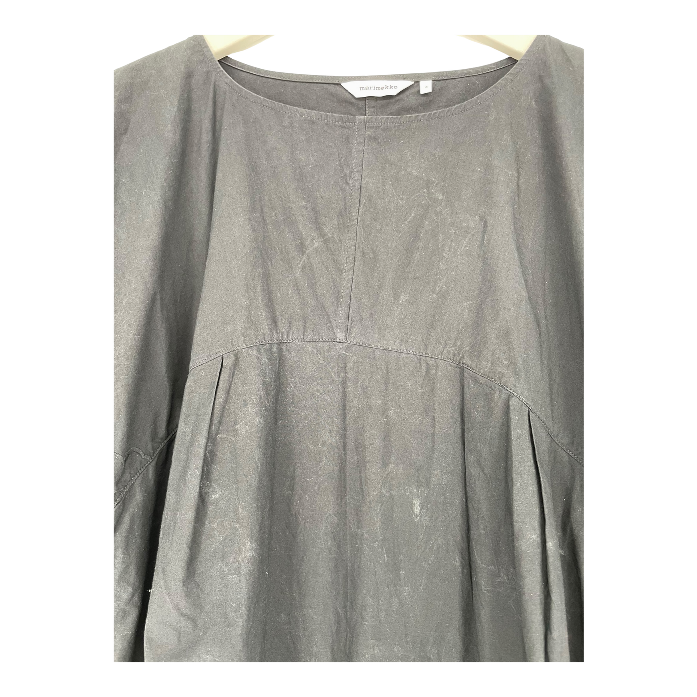 Marimekko consus poplin dress, black | woman 36