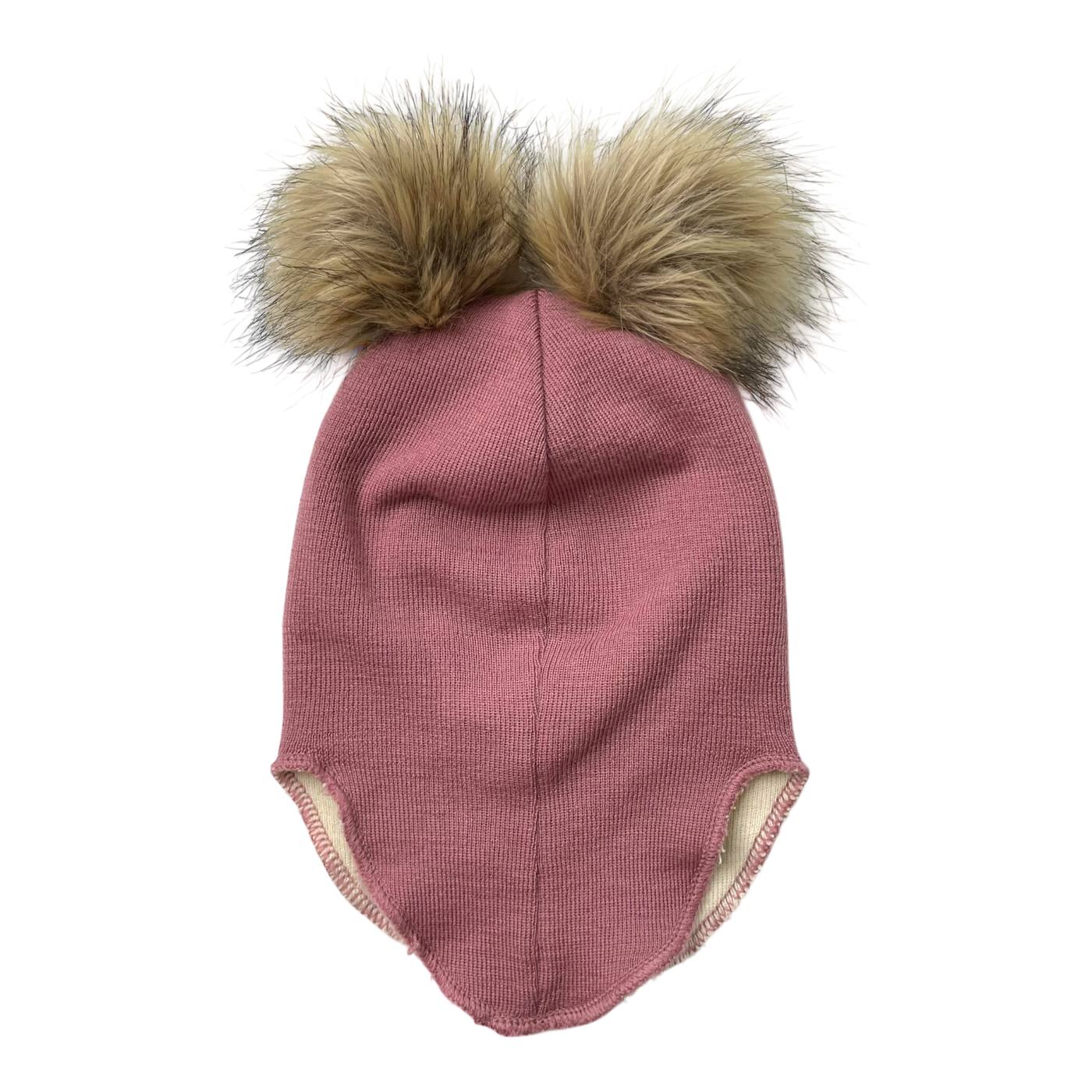Gugguu merino furry balaclava, rose | 0-1y