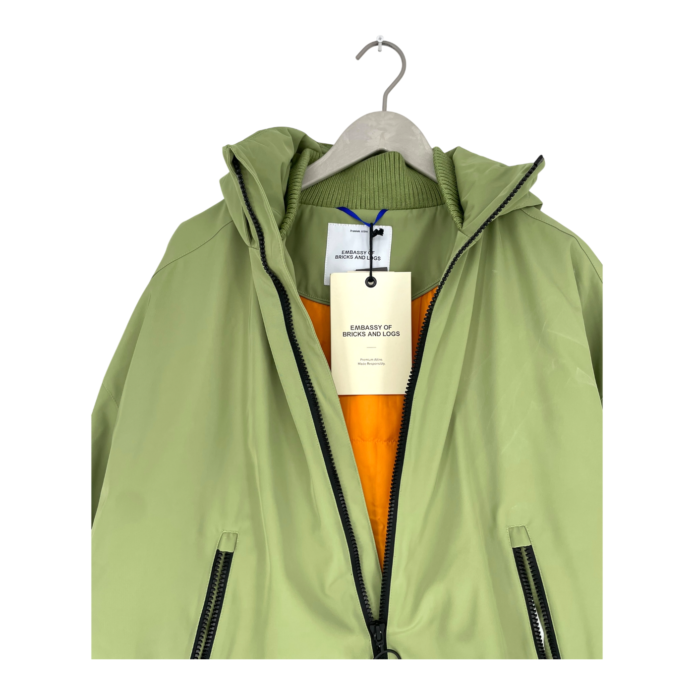 Embassy of Bricks and Logs stanton parka jacket, green | unisex L