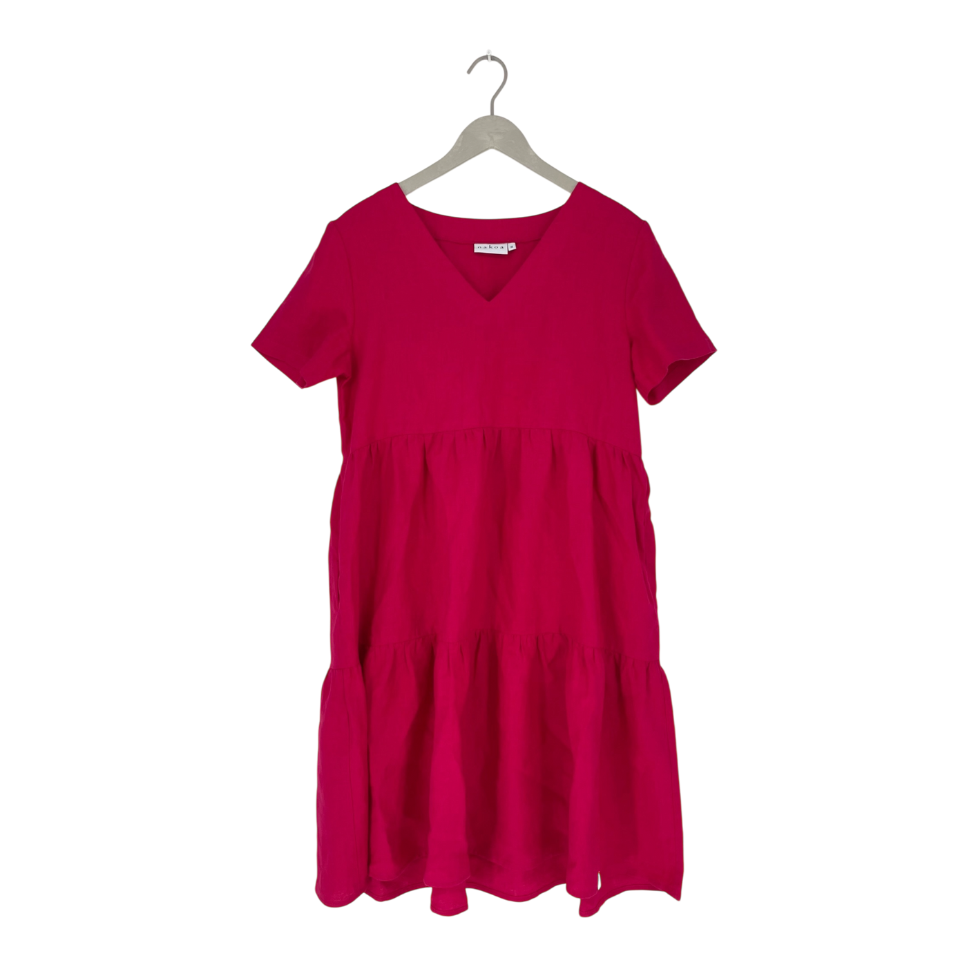 Nakoa linen layered dress, magenta | woman M