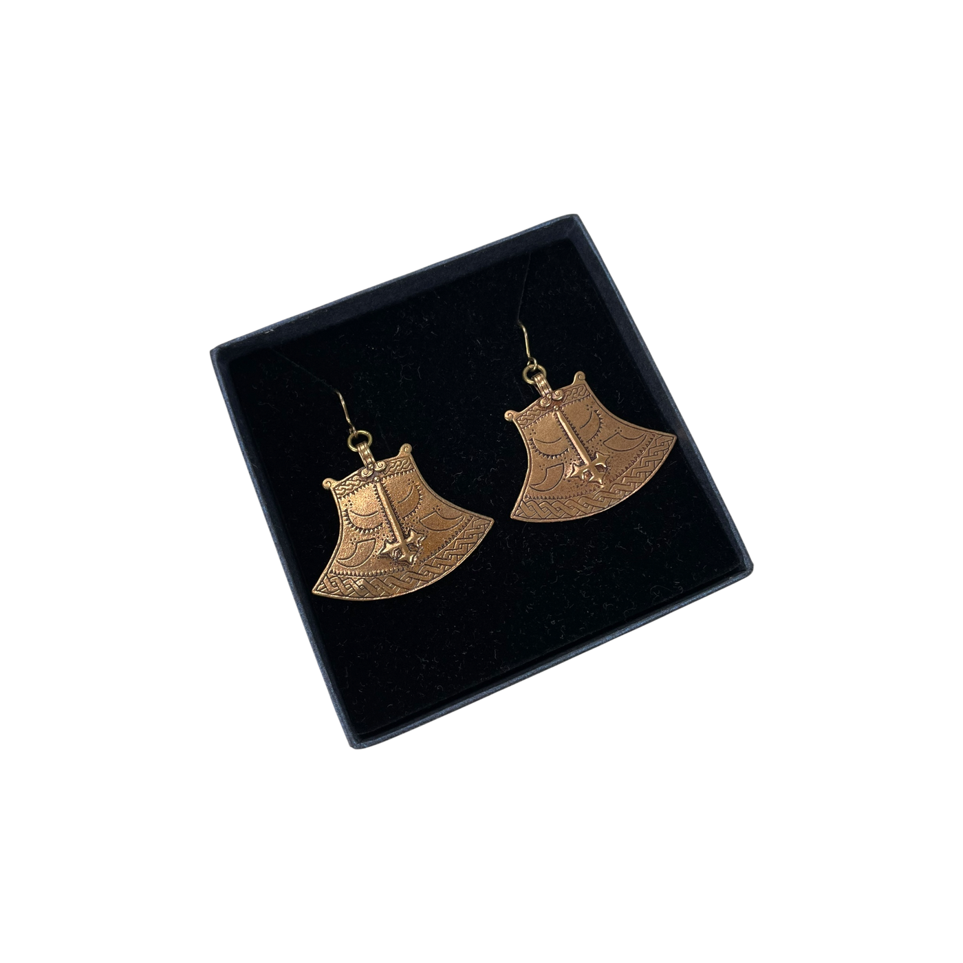 Kalevala Koru kuusamon kirves earrings, bronze