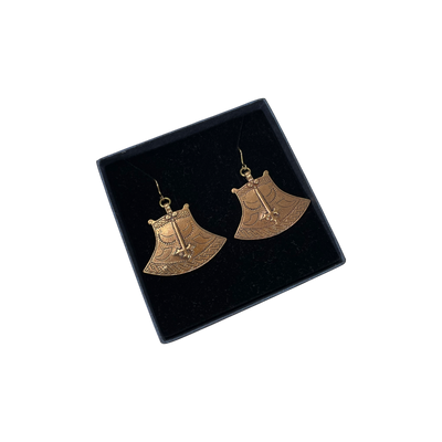 Kalevala Koru kuusamon kirves earrings, bronze