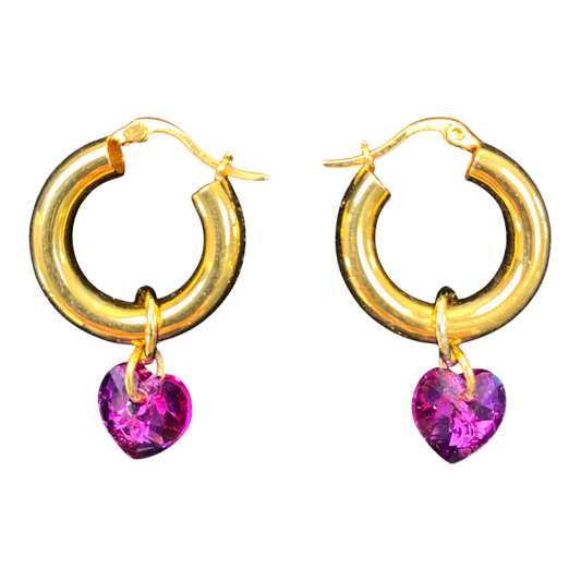 Annele lonely hearts club earrings, gold plated silver
