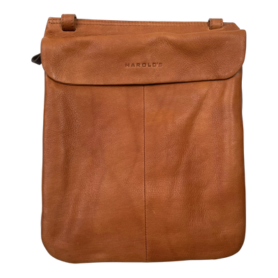 Harold's Bags charcoal smooth backpack, cognac