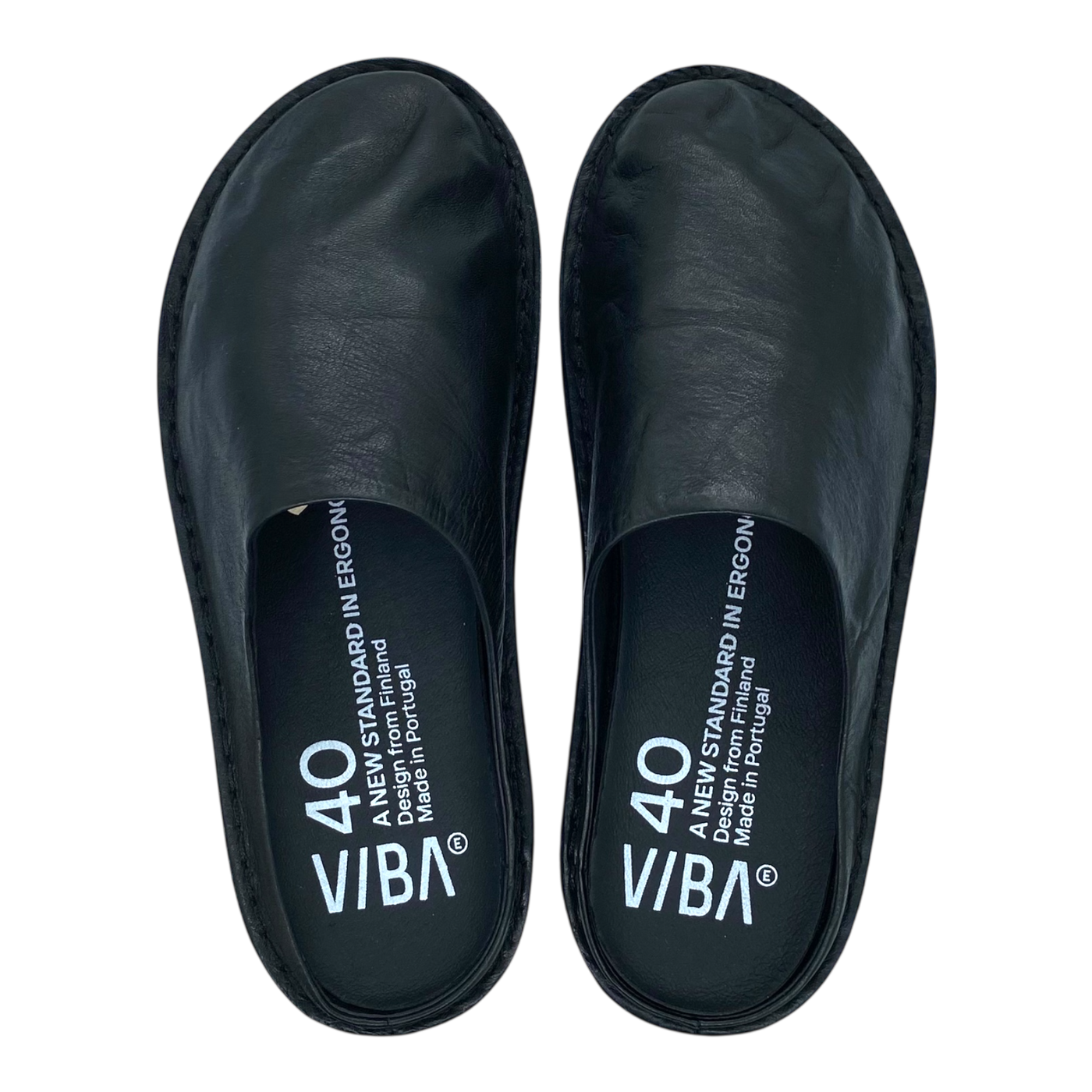 VIBAe Roma leather slippers, preto black | 40