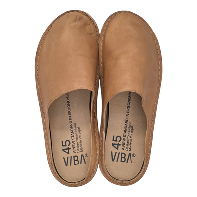 VIBAe Roma leather slippers, fawn tan | 45