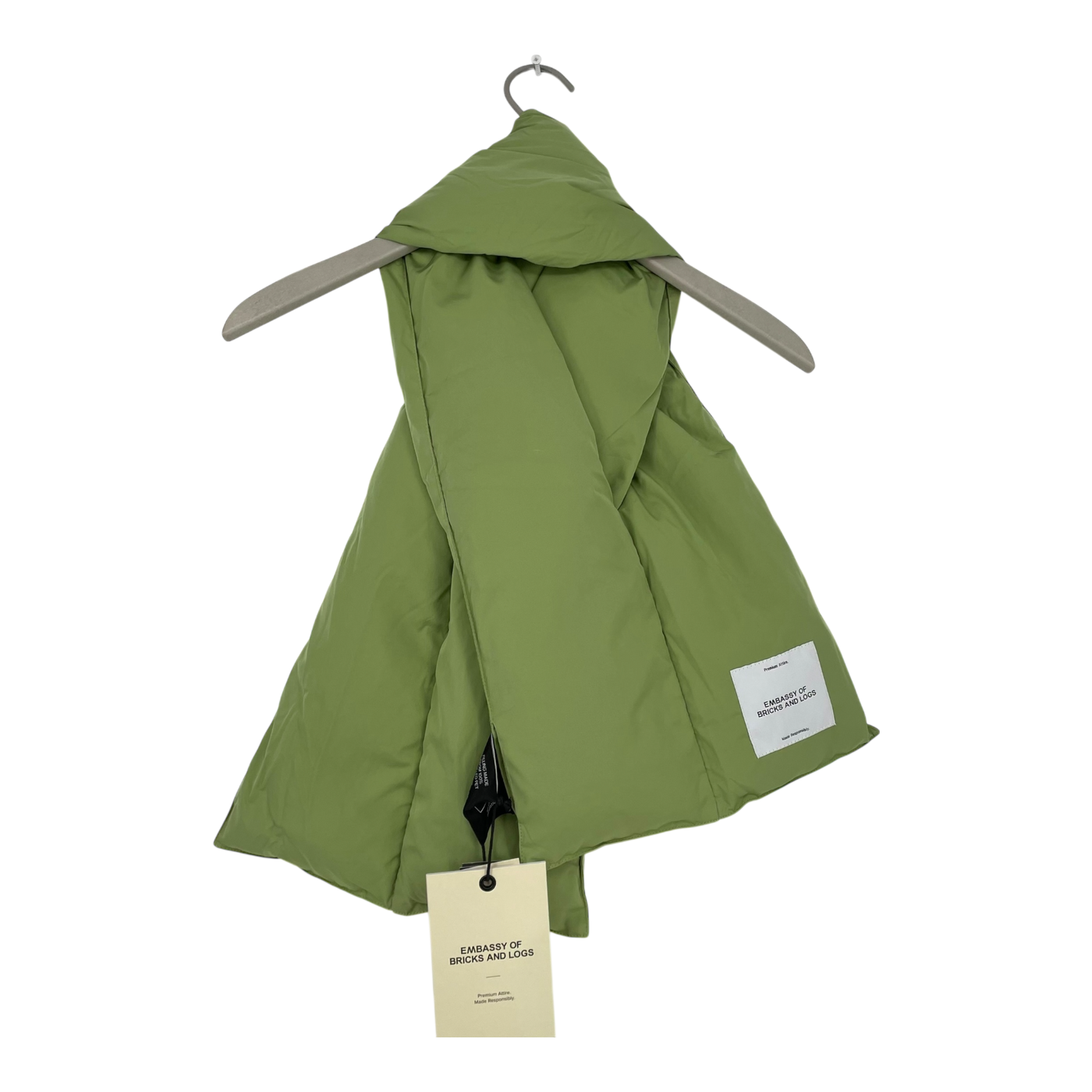 Embassy of Bricks and Logs hervey puffer scarf, moss