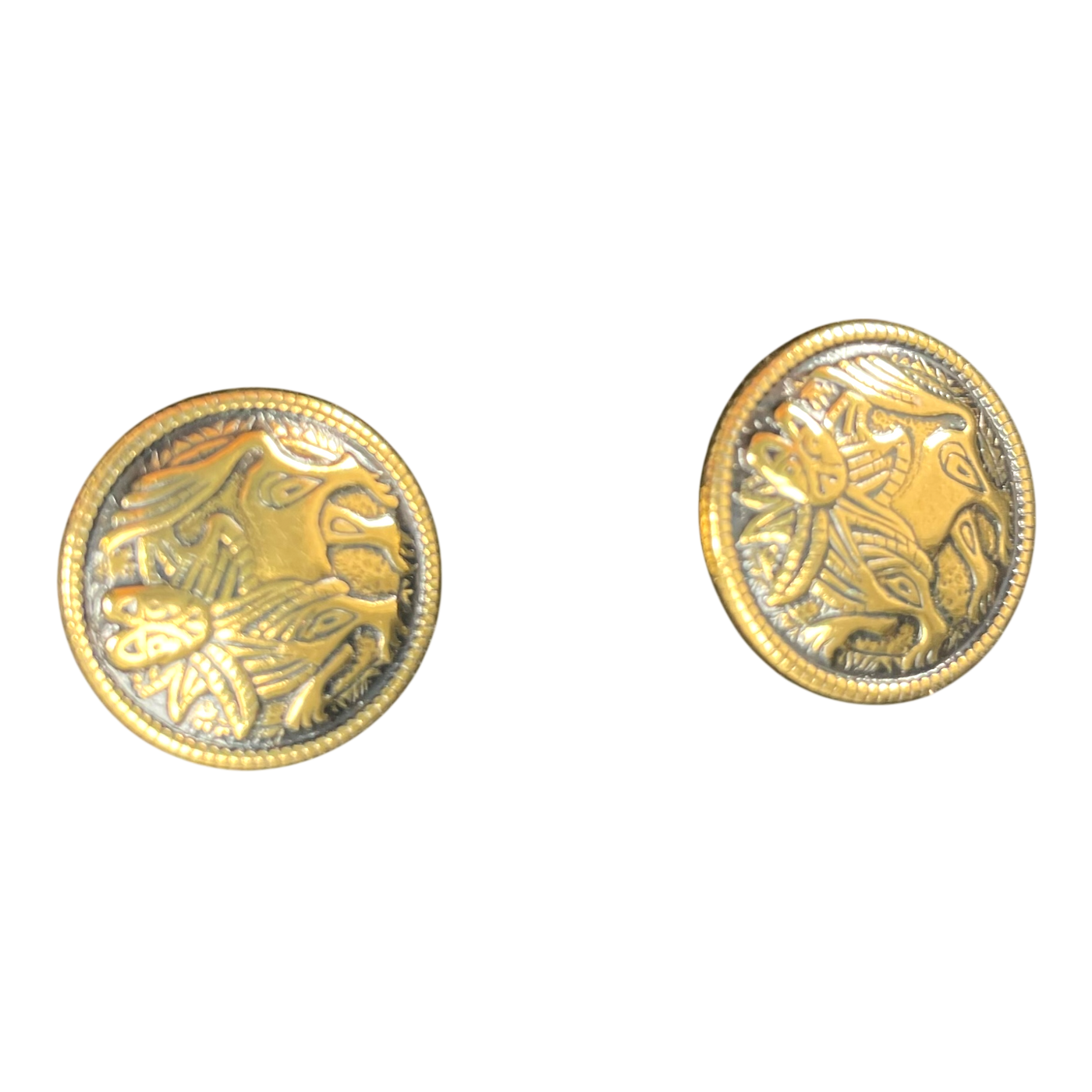 Kalevala Koru aurinkoleijona cufflinks, bronze
