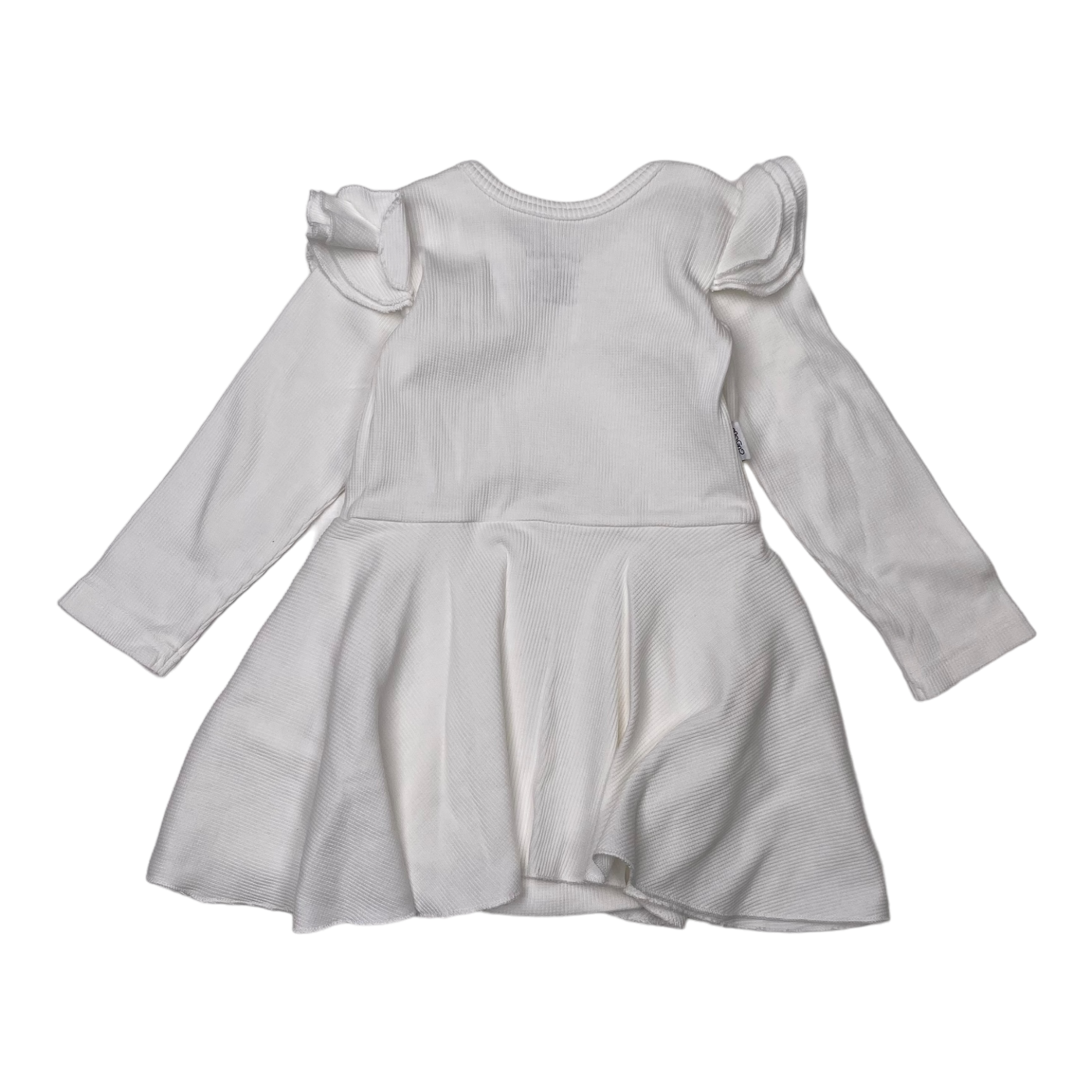 Gugguu rib frill body dress, white | 68cm