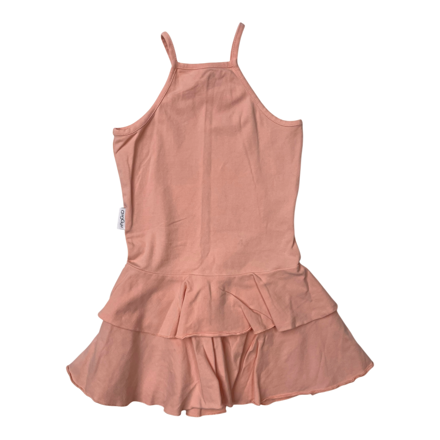 Gugguu spagetti frilla dress, peach | 104cm