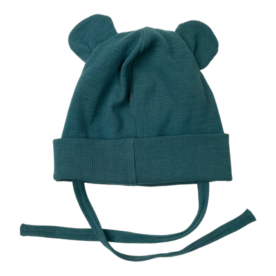 Metsola bear ear beanie, teal | 1-2y