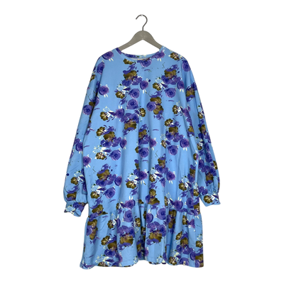 Kaiko ruffle sweat dress, blue roses | woman XXL