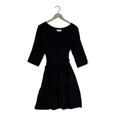 Nakoa linen wrap dress, black | woman XS