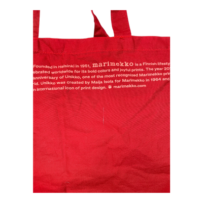 Marimekko canvas logo bag, red | onesize