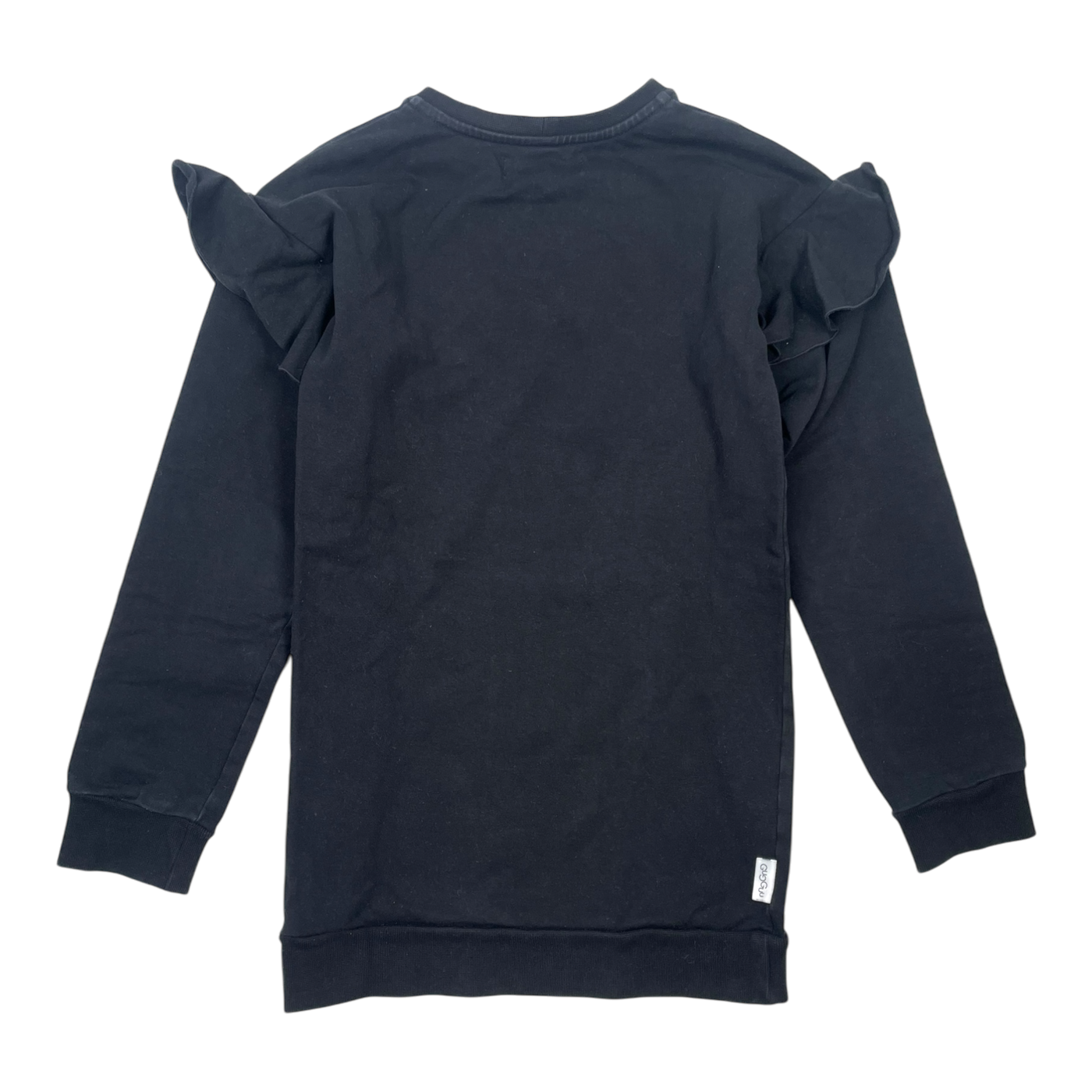 Gugguu frill sweat tunic, black | 152cm