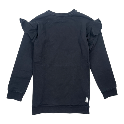 Gugguu frill sweat tunic, black | 152cm
