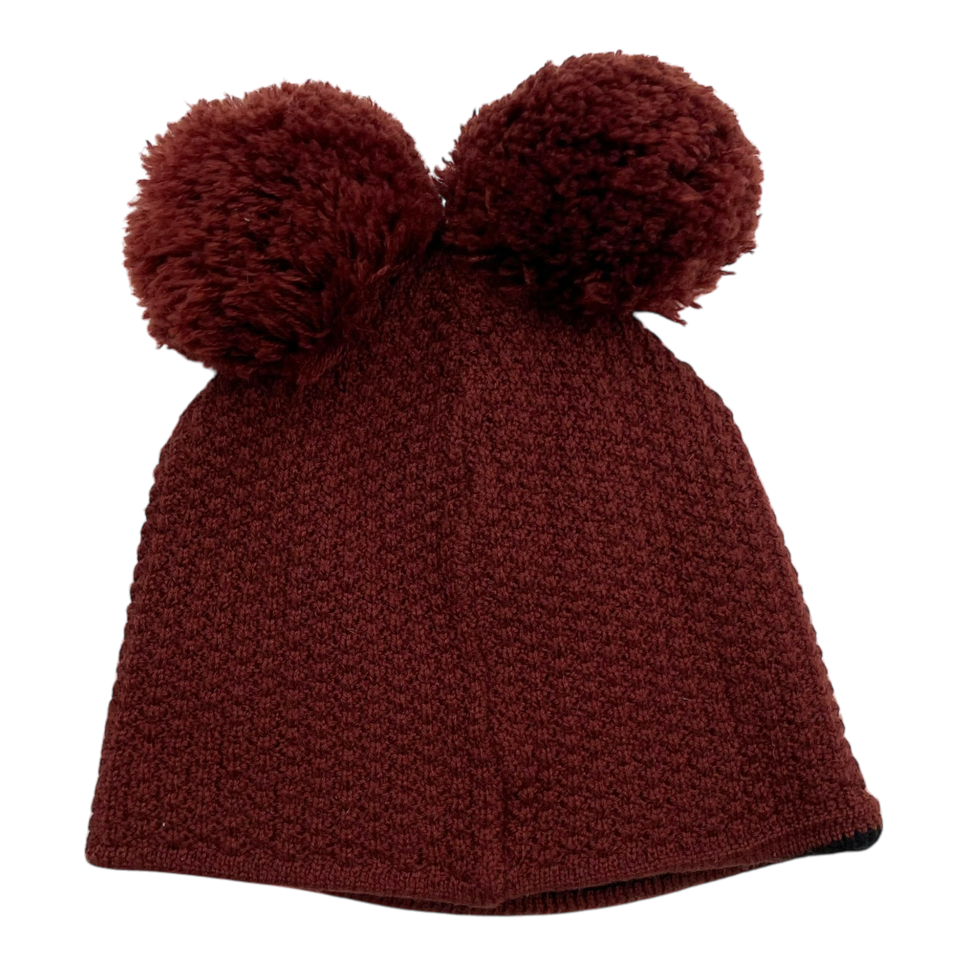 Gugguu merino beanie with 2 poms, fire brick | 49/51cm