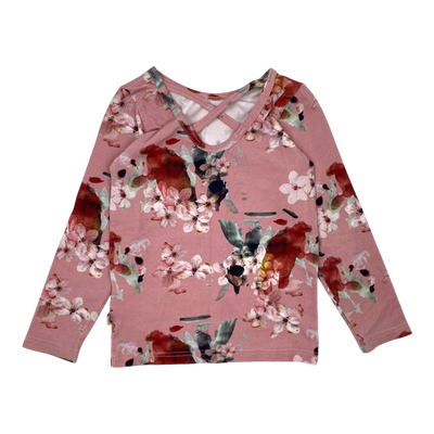 Kaiko cross shirt, pink blossom | 110/116cm