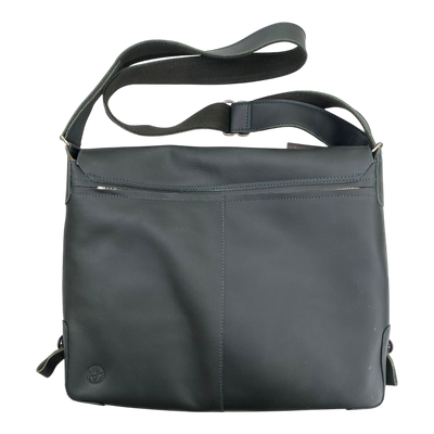 Harold's Bags leather messenger bag large, dark green