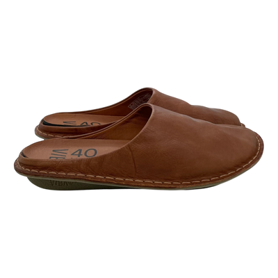 VIBAe Roma leather slippers, cognac brown | 40