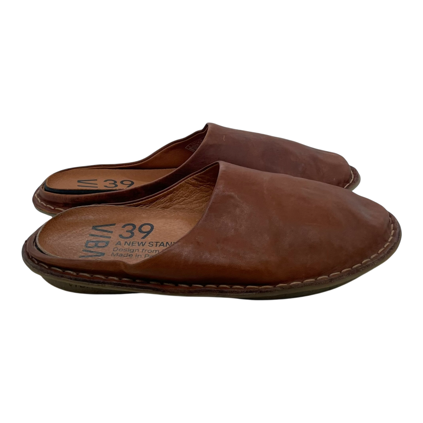 VIBAe Roma leather slippers, cognac brown | 39
