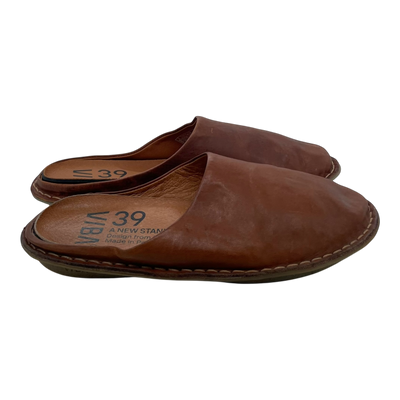 VIBAe Roma leather slippers, cognac brown | 39