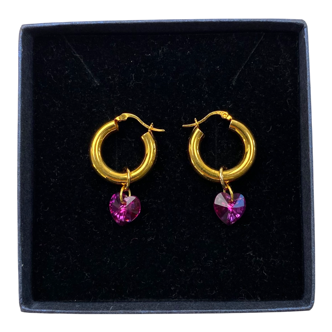 Annele lonely hearts club earrings, gold plated silver