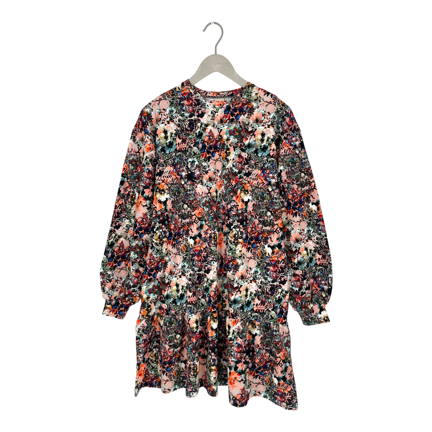 Kaiko ruffle sweat dress, blooming forest | woman XS