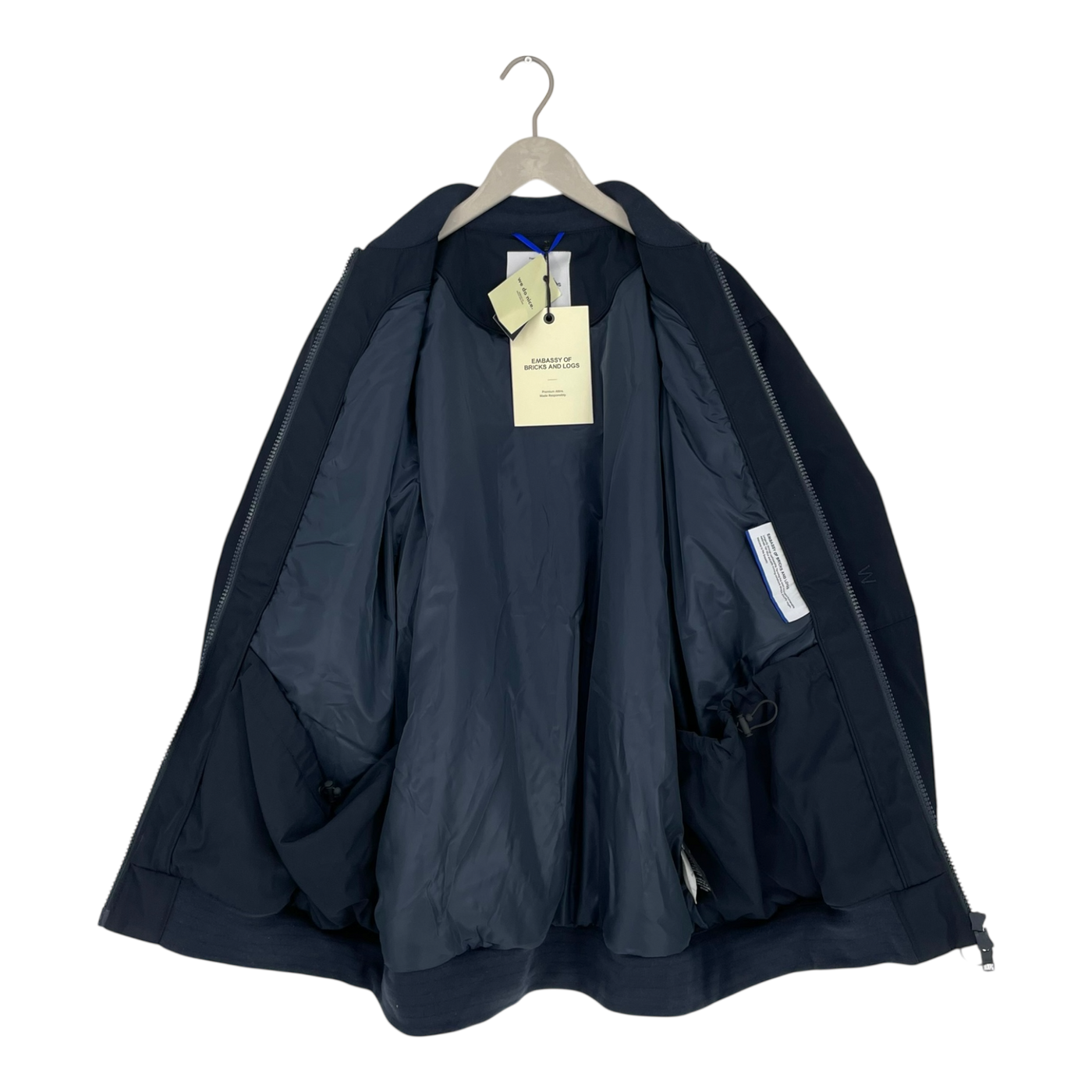 Embassy of Bricks and Logs nora bomber jacket, navy blue | unisex S
