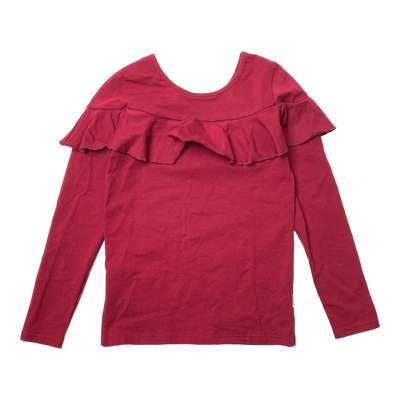 Gugguu frill shirt, dark red | 122cm