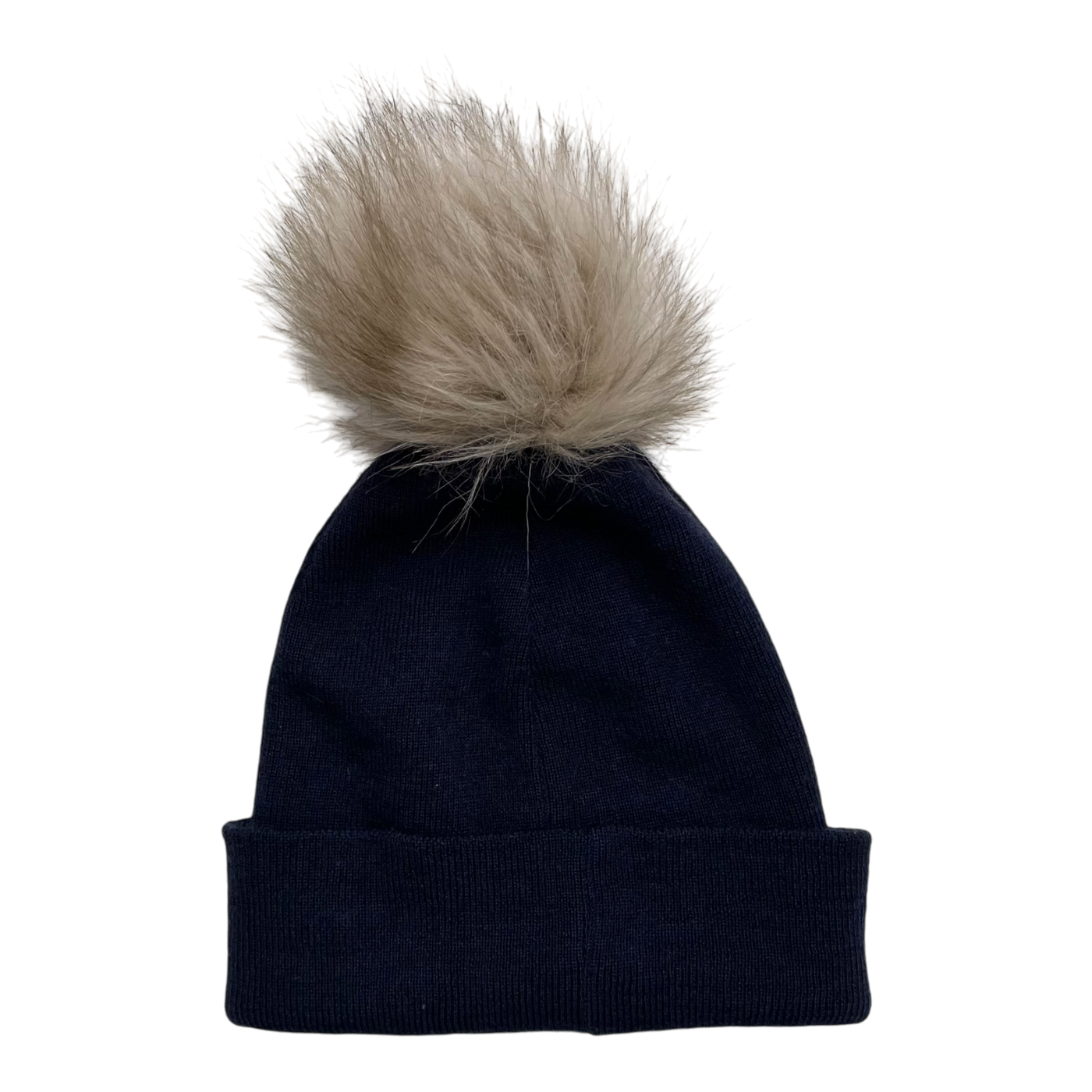 Metsola rib beanie with pom, midnight blue | 3-5y