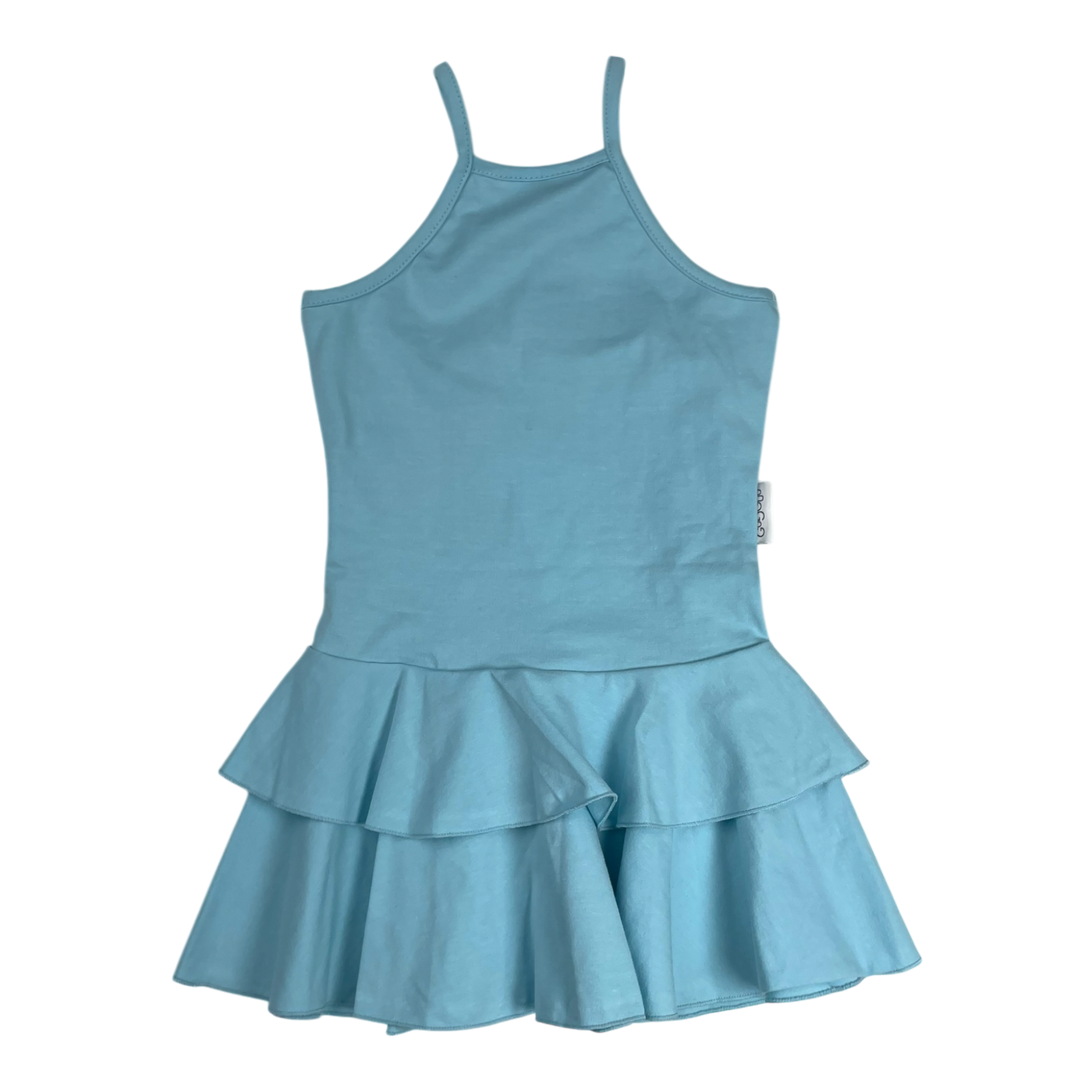 Gugguu spagetti frilla dress, aqua blue | 86cm