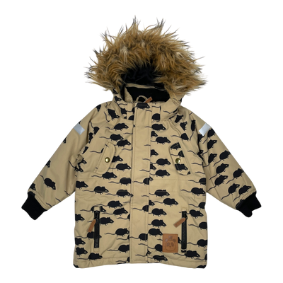 Mini Rodini siberia aop winter jacket, mouse | 92/98cm