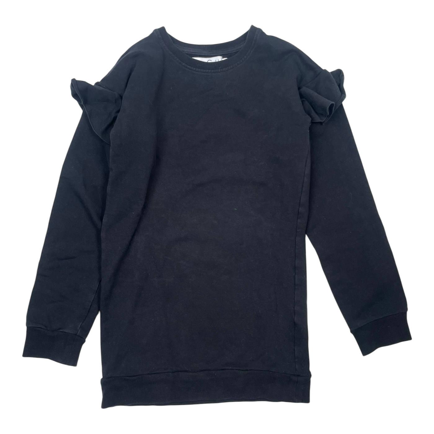 Gugguu frill sweat tunic, black | 152cm