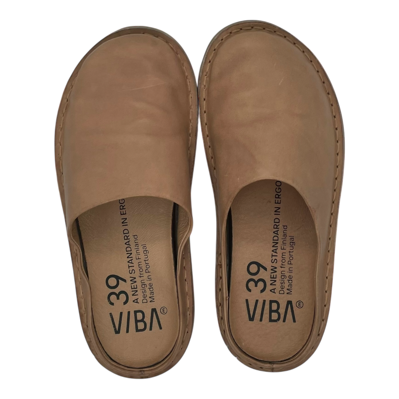 VIBAe Roma leather slippers, fawn tan | 39
