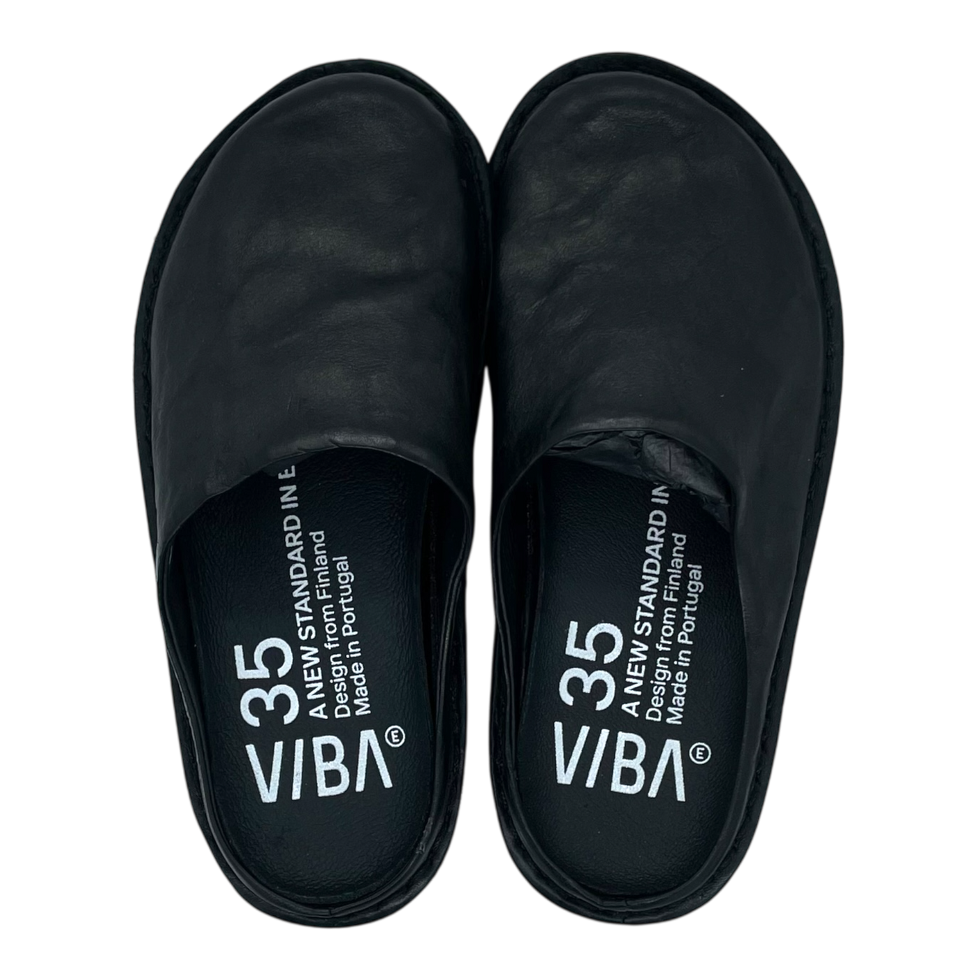 VIBAe Roma leather slippers, preto black | 35