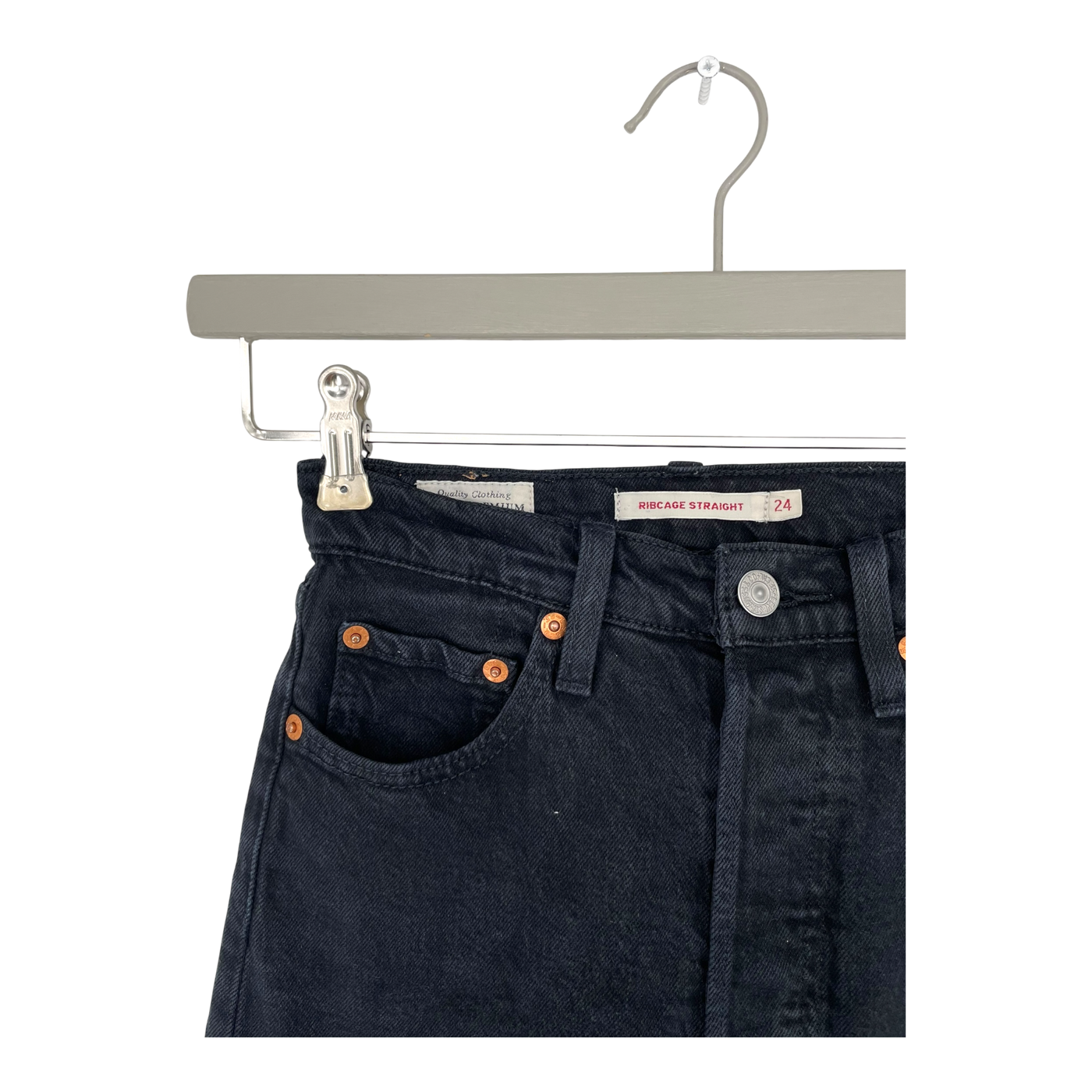 Levi's ribcage straight jeans, black | woman W24