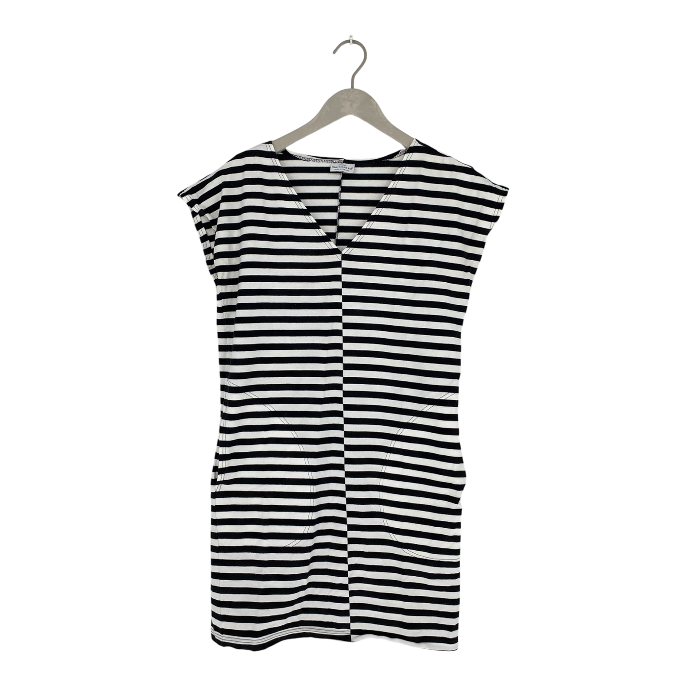 Marimekko tricot stripe tunic dress, black and white | woman XS