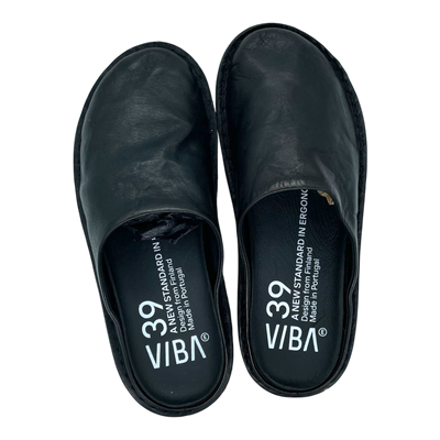 VIBAe Roma leather slippers, preto black | 39