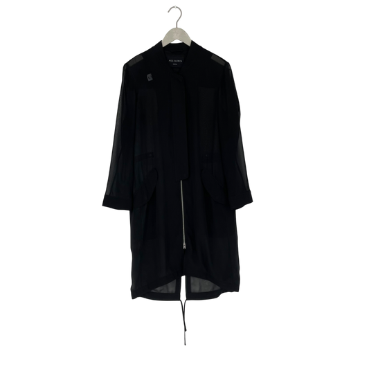 AllSaints elio sheer parka, black | woman S