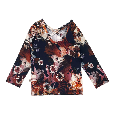 Kaiko cross shirt, cobalt rose | 92cm
