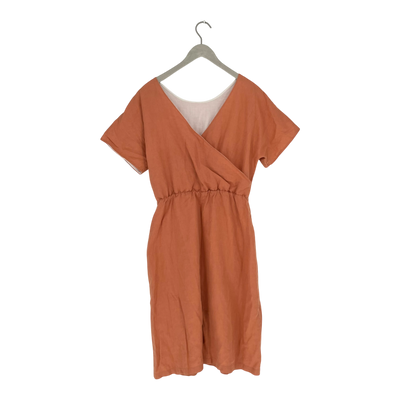 Kaiko linen wrap dress, coral | woman S