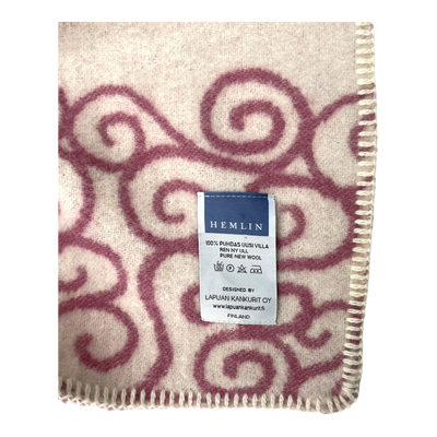 Lapuan Kankurit wool blanket, pink/white